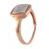 Image 2 : 14K Rose Gold with Micro Pave Diamonds Cushion Cocktail Ring - Size 7 Resizable