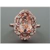 Image 1 : 2.96ct Rectangular Cushion Morganite 14K Rose Gold Cocktail Ring - Size 7