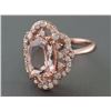 Image 3 : 2.96ct Rectangular Cushion Morganite 14K Rose Gold Cocktail Ring - Size 7