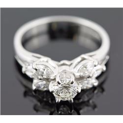 1.05 ctw Diamond Engagement  Ring 14K White Gold G-H, SI2,  4.1 tgw|**Size:6.5