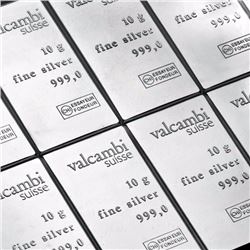 10x 10 gram Silver Bar - Valcambi Silver CombiBar™ (w/Assay)