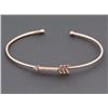Image 1 : 14K Rose Gold 0.12ct Micro Pavé Diamonds Arrow Motif Cuff Bracelet - 6.5"