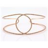 Image 1 : 0.64ct Round Diamond 14K Rose Gold Overlap Cuff Motif Bracelet 6.5" Adjustable