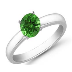 Emerald 1.26 ct 6.5mm Classic Solitaire Ring 14K White or Yellow Gold