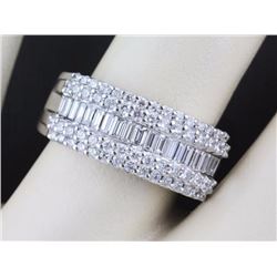 1.33ct Channel Pavé Diamond in 14K White Gold Half Band Wedding Ring - Size 7