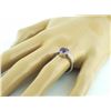 Image 3 : 14K White Gold 1.40ct Cushion Amethyst & Diamond Halo Ring - Size 7