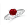 Image 1 : Ruby 6mm 1.05 ct Classic Solitaire Ring 14K White or Yellow Gold