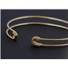 Image 3 : 14K Yellow Gold 0.08ct Micro Pavé Diamonds Safety Pin Motif Cuff Bracelet - 6.5"