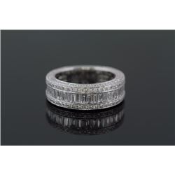 2.62ctw Half Band WeddingDiamond Ring 14k White Gold G-HSi2-Si3|Ring Size:6|Gram Weight:5.64