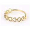 Image 3 : 0.18ct Pavé Diamond in 14K Yellow Gold Stackable Chained Hearts Ring - Size 7