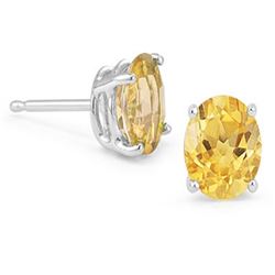 Citrine 7mm 2.60 tcw Classic Stud Earring 14K White or Yellow Gold