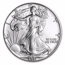 1991  1 oz Silver American Eagle BU