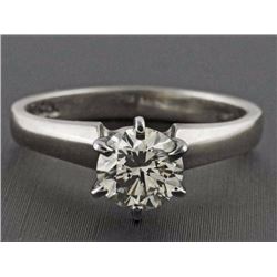 1.00 ct GIA Round Brilliant H, SI1, Solitaire Ring 18K White Gold RingSize  6.5