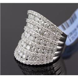 6.24 ctw Diamond  Annivesary  Band 14KWhite Gold F-G, SI2-SI3|**Size:6.5  15.09g