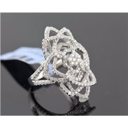 1.59 ctw Diamond  Filigree  Band 14KWhite Gold F-G, SI2-SI3|**Size:6.5  7.28g