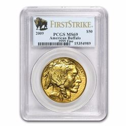 2009 1 oz Gold Buffalo MS-69 PCGS (First Strike)