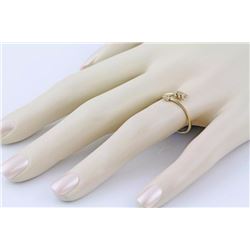0.07ct Pavé Diamonds in 14K Yellow Gold Arrow Cuff Ring - Size 7