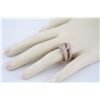 Image 2 : 14K Rose Gold 2.99ct Pavé Diamonds Interlocking Loops Motif Ring - Size 7