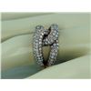 Image 3 : 14K Rose Gold 2.99ct Pavé Diamonds Interlocking Loops Motif Ring - Size 7