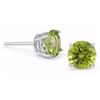 Image 1 : Peridot 8mm 4.0 tcw Classic Stud Earring 14K White or Yellow Gold