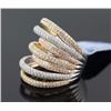 Image 1 : 3.16 ctw Pave Set Diamond Overlapping Multi-Band RingRing 14K2-Tone10.18g|**Size:6.75