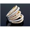 Image 2 : 3.16 ctw Pave Set Diamond Overlapping Multi-Band RingRing 14K2-Tone10.18g|**Size:6.75