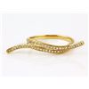 Image 1 : 0.25ct Pavé Round Diamonds 14K Yellow Gold Overlap Curl Bar Motiff Ring Size 6.5