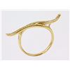 Image 2 : 0.25ct Pavé Round Diamonds 14K Yellow Gold Overlap Curl Bar Motiff Ring Size 6.5