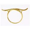 Image 3 : 0.25ct Pavé Round Diamonds 14K Yellow Gold Overlap Curl Bar Motiff Ring Size 6.5