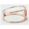 Image 2 : 14K Rose Gold 0.34ct Round Diamond Open Interlocking Cuff Band Ring - Size 7