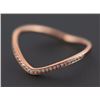 Image 2 : 0.10ct Round Diamond Stackable 14K Rose Gold Shevron Band Ring - Size 6.5