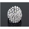 Image 1 : 4.06 ctw Cluster Pave Band   14K White Gold 7.5g