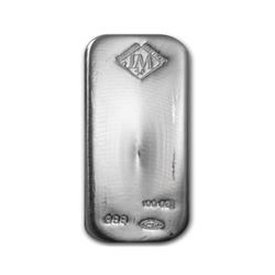 100 oz Silver Bar - Johnson Matthey