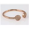 Image 2 : 0.15ct Pavé Diamonds in 14K Rose Gold Asymmetric Circle Cuff Ring - Size 7