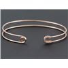 Image 1 : 14K Rose Gold 0.08ct Micro Pavé Diamonds Safety Pin Motif Cuff Bracelet - 6.5"