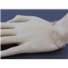 Image 3 : 14K Rose Gold 0.08ct Micro Pavé Diamonds Safety Pin Motif Cuff Bracelet - 6.5"