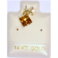 14K GOLD CITRINE PENDANT