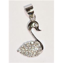 STERLING SILVER CUBIC ZIRCONIA SWAN PENDANT