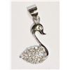 Image 1 : STERLING SILVER CUBIC ZIRCONIA SWAN PENDANT