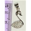 Image 2 : STERLING SILVER CUBIC ZIRCONIA SWAN PENDANT