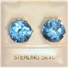 Image 1 : STERLING SILVER BLUE TOPAZ EARRINGS