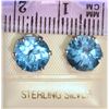 Image 2 : STERLING SILVER BLUE TOPAZ EARRINGS