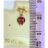 Image 2 : 10K GOLD GARNET & PINK TOURMALINE HEART-SHAPED