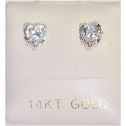 14K GOLD HEART-SHAPED EARRINGS WITH 10K GOLD