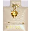 Image 1 : 10K GOLD CITRINE HEART-SHAPED PENDANT