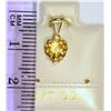 Image 2 : 10K GOLD CITRINE HEART-SHAPED PENDANT