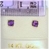 Image 2 : 14K GOLD AMETHYST EARRINGS WITH SCREW BACKS