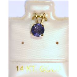 14K GOLD IOLITE PENDANT
