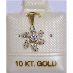 10K GOLD CUBIC ZIRCONIA PENDANT