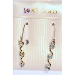 10K GOLD CUBIC ZIRCONIA DROP EARRINGS